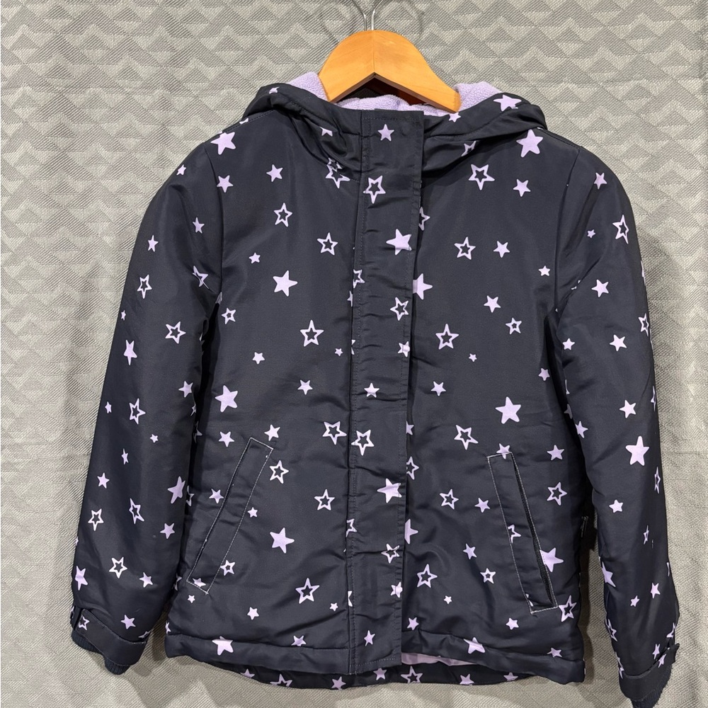 *5/$10* Joe Fresh Black and Purple Star Kids Winter Jacket
